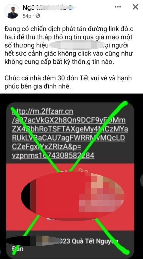 Hãy nói không với việc truy cập vào những link "tặng quà đầu xuân", "quà Tết Nguyên đán"...