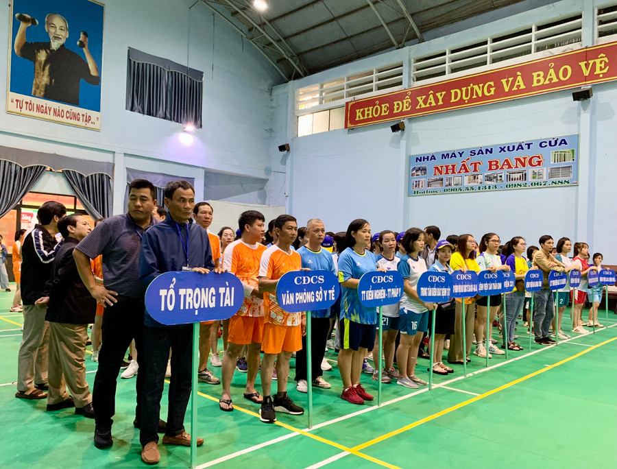 Hội thao có sự tham gia 239 vận động viên đến từ 12 công đoàn cơ sở trực thuộc Công đoàn ngành Y tế Gia Lai. Ảnh: Như Nguyện