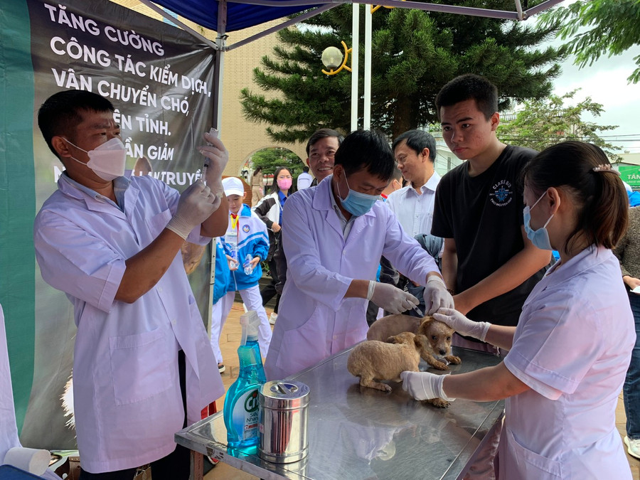 Người dân cần tiêm phòng vắc xin phòng dại cho chó, mèo để phòng bệnh dại. Ảnh : Như Nguyện Người dân cần tiêm phòng vắc xin phòng dại cho chó, mèo để phòng bệnh dại. Ảnh : Như Nguyện