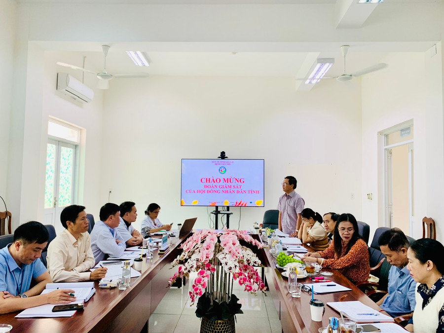 Đoàn giám sát của Hội đồng Nhân dân tỉnh Gia Lai giám sát đấu thầu, cung ứng thuốc tại Bệnh viện Nhi Gia Lai. Ảnh: Như Nguyện Đoàn giám sát của Hội đồng Nhân dân tỉnh Gia Lai giám sát đấu thầu, cung ứng thuốc tại Bệnh viện Nhi Gia Lai. Ảnh: Như Nguyện