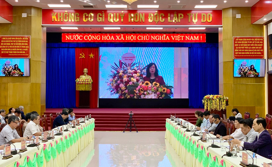 Bộ Trưởng Bộ Y tế Đào Hồng Lan phát biểu khai mạc tại hội nghị. Ảnh: Như Nguyện