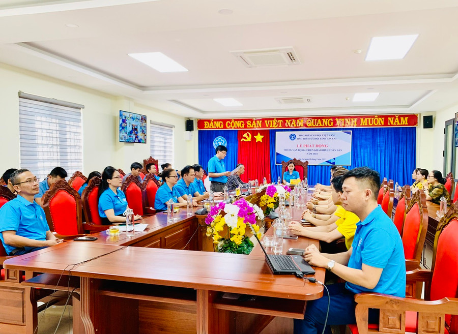 Quang cảnh lễ phát động tại điểm cầu BHXH Gia Lai. Ảnh: Như Nguyện