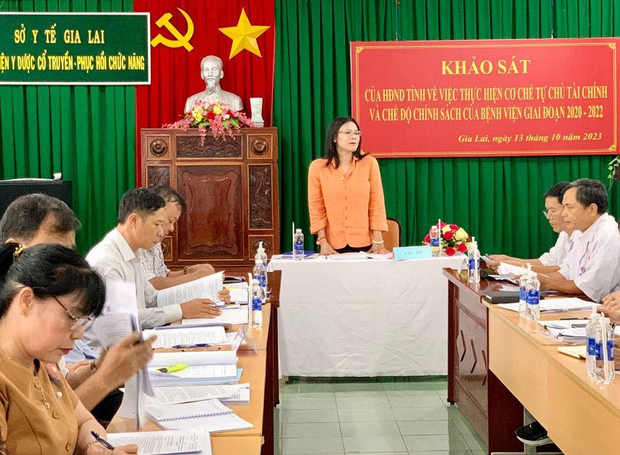 Bà Võ Thị Bảo Ngân-Phó Trưởng ban Văn hóa-Xã hội HĐND tỉnh kết luận tại buổi giám sát. Ảnh: Như Nguyện Bà Võ Thị Bảo Ngân-Phó Trưởng ban Văn hóa-Xã hội HĐND tỉnh kết luận tại buổi giám sát. Ảnh: Như Nguyện