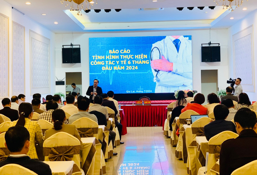 Tại hội nghị sơ kết công tác y tế 6 tháng đầu năm và triển khai nhiệm vụ y tế 6 tháng cuối năm 2024 tổ chức tại TP. Pleiku ngày 29-7, ngành Y tế Gia Lai nêu mục tiêu phấn đấu không để dịch bệnh bùng phát và lây lan. Ảnh: Như Nguyện