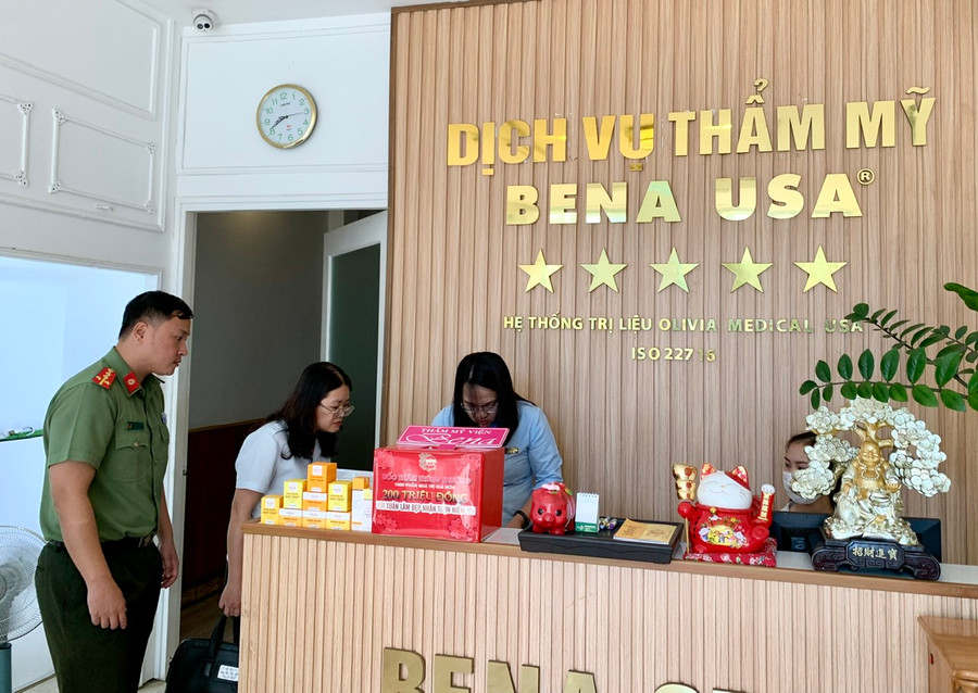 Bena Usa-Cơ sở Gia Lai (địa chỉ 146 Trần Phú, phường Diên Hồng, TP. Pleiku) bị xử phạt 45 triệu đồng, đình chỉ 12 tháng (kể từ ngày 13-9-2023). Ảnh: Như Nguyện