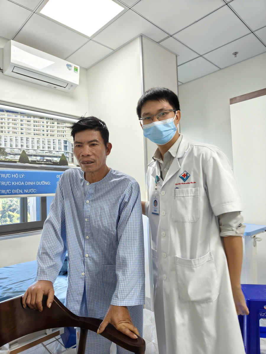 Bệnh nhân N.V.H (53 tuổi, trú tại huyện Mang Yang) đang hồi phục tốt so với các ca bệnh thông thường. Ảnh: Bệnh viện cung cấp