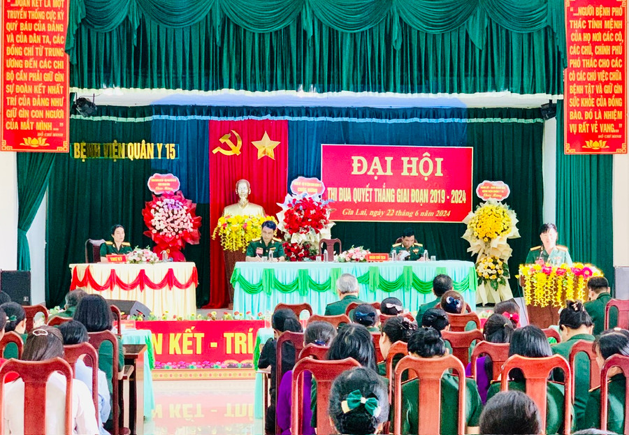 Quang cảnh Đại hội thi đua Quyết thắng giai đoạn 2019-2024 tại Bệnh viện Quân y 15. Ảnh: Như Nguyện Quang cảnh Đại hội thi đua Quyết thắng giai đoạn 2019-2024 tại Bệnh viện Quân y 15. Ảnh: Như Nguyện