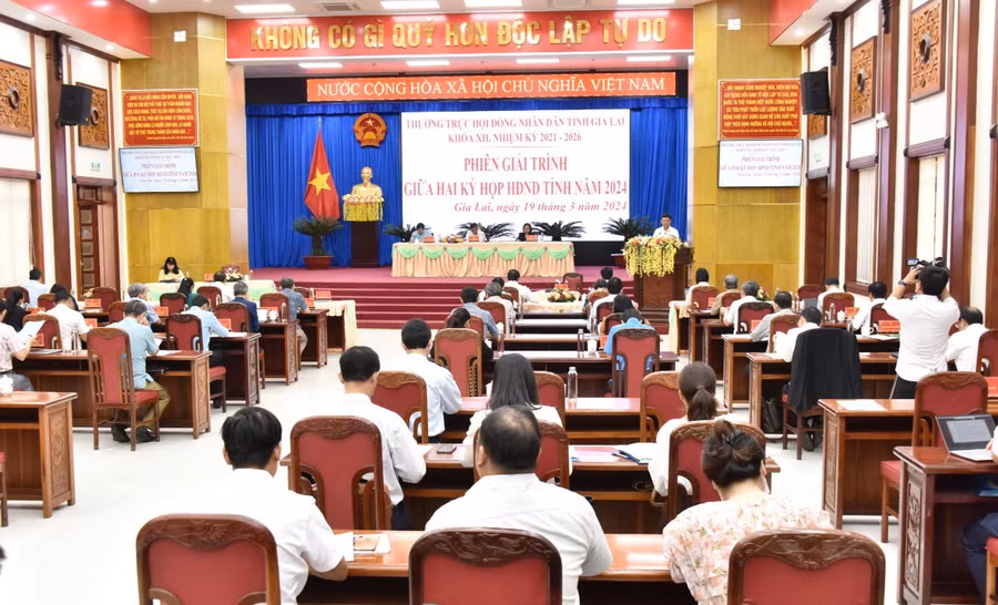 Quang cảnh phiên giải trình. Ảnh: Đức Thụy