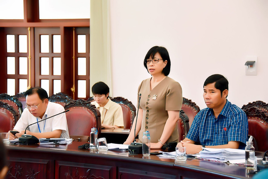 Phó chủ tịch UBND tỉnh Nguyễn Thị Thanh Lịch tham gia phát biểu tại buổi thảo luận tổ. Ảnh: Đức Thụy Phó chủ tịch UBND tỉnh Nguyễn Thị Thanh Lịch tham gia phát biểu tại buổi thảo luận tổ. Ảnh: Đức Thụy