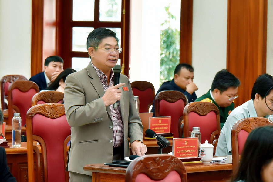 Giám đốc Sở Tài chính Nguyễn Anh Dũng giải trình nội dung dự thảo Nghị quyết sửa đổi, bổ sung một số điều của Nghị quyết số 05. Ảnh: Đức Thụy