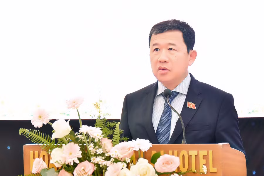 Ông Vũ Hải Hà-Ủy viên Ban Chấp hành Trung ương Đảng, Chủ nhiệm Ủy ban Đối ngoại (Quốc hội Việt Nam) phát biểu khai mạc buổi làm việc. Ảnh: Đ.T