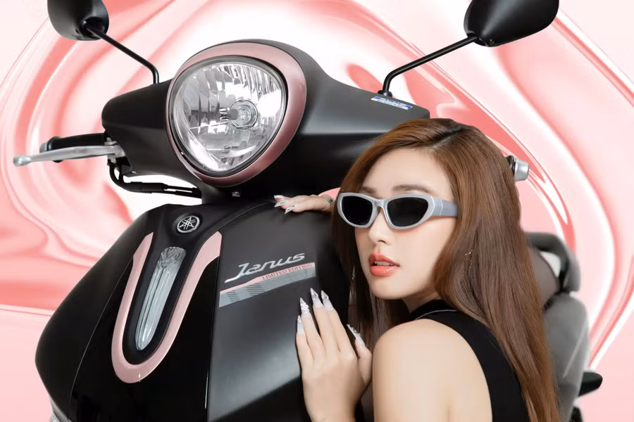 Đầu xe Janus 125 phiên bản giới hạn màu mới. Ảnh: Yamaha