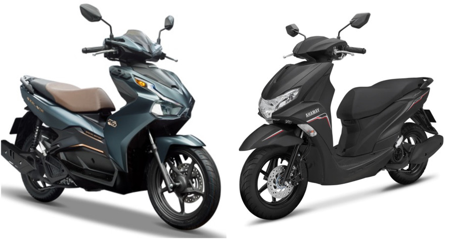 Xe Air Blade bên trái và xe Freego bên phải Xe Air Blade bên trái và xe Freego bên phải