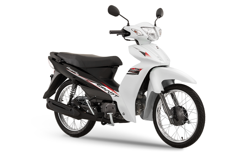 Elegant Sport 50cc phiên bản bánh căm màu trắng. (Nguồn: SYM)