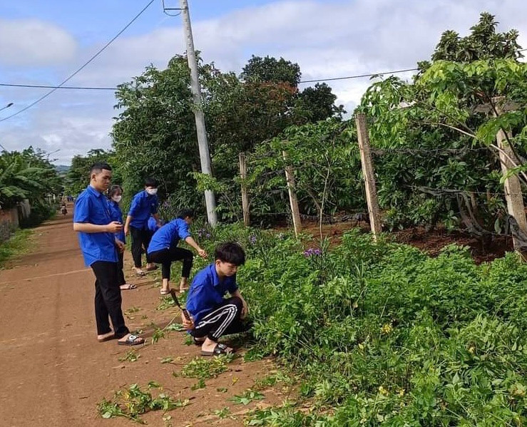 Đoàn viên thanh niên xã An Phú dọn dẹp vệ sinh tuyến đường để chuẩn bị ra mắt mô hình Đường cờ Tổ quốc. Ảnh: Nhật Hào Đoàn viên thanh niên xã An Phú dọn dẹp vệ sinh tuyến đường để chuẩn bị ra mắt mô hình Đường cờ Tổ quốc. Ảnh: Nhật Hào
