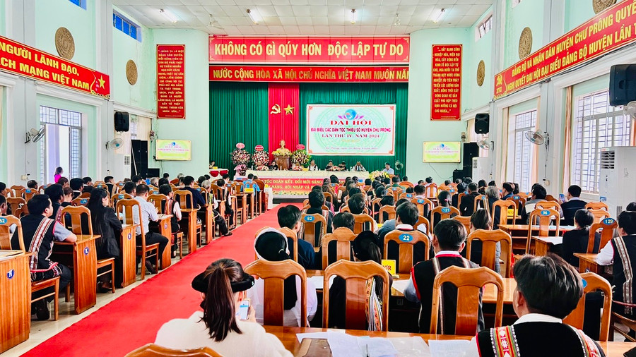 Quang cảnh Đại hội đại biểu các dân tộc thiểu số huyện lần thứ IV-2024. Ảnh: Nhật Hào Quang cảnh Đại hội đại biểu các dân tộc thiểu số huyện lần thứ IV-2024. Ảnh: Nhật Hào