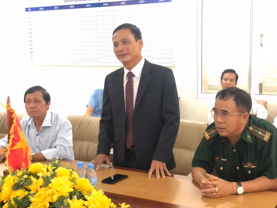 Ông Nguyễn Như Trình phát biểu tại buổi thăm, chúc Tết. Ảnh: Hồng Thương.