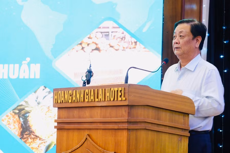 Bộ trưởng Bộ Nông nghiệp và PTNT Lê Minh Hoan phát biểu tại Hội nghị. Ảnh: Nhật Hào