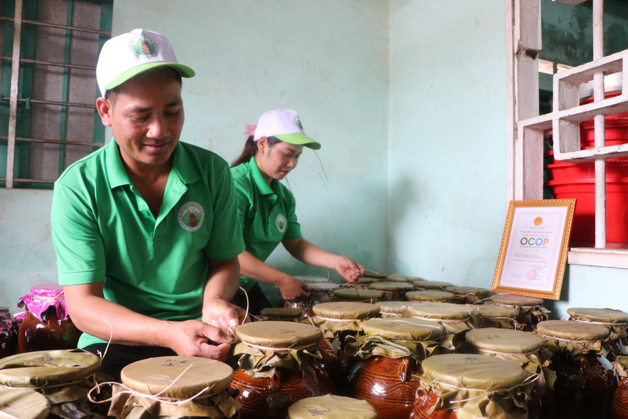 Năm 2023, anh Đinh Yang bán được gần 400 ghè rượu, thu lợi hơn 160 triệu đồng. Ảnh: Ngọc Minh Năm 2023, anh Đinh Yang bán được gần 400 ghè rượu, thu lợi hơn 160 triệu đồng. Ảnh: Ngọc Minh