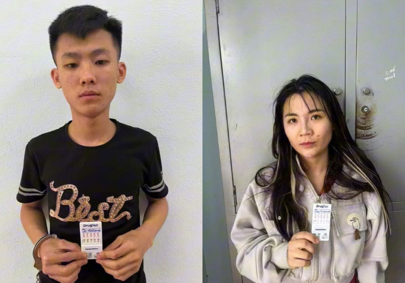 Công an thị xã An Khê tạm giữ hình sự Đỗ Thành Quang và Dương Thị Minh Anh. Ảnh: Công An Công an thị xã An Khê tạm giữ hình sự Đỗ Thành Quang và Dương Thị Minh Anh. Ảnh: Công An