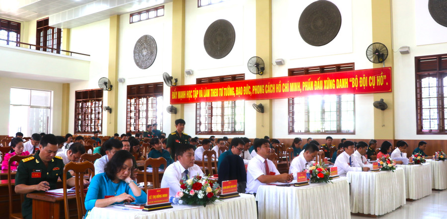 Các đại biểu dự Đại hội thi đua quyết thắng lực lượng vũ trang thị xã An Khê giai đoạn 2019-2024. Ảnh: Ngọc Minh