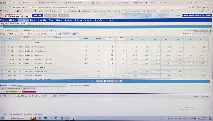 Ứng dụng Nhật ký vận hành điện tử giúp Công ty Thủy điện An Khê-Ka Nak quản lý vận hành các nhà máy an toàn,giảm thiểu số lần sự cố. Ảnh: Thu Hoài