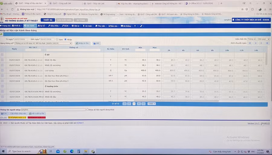 Ứng dụng Nhật ký vận hành điện tử giúp Công ty Thủy điện An Khê-Ka Nak quản lý vận hành các nhà máy an toàn,giảm thiểu số lần sự cố. Ảnh: Thu Hoài