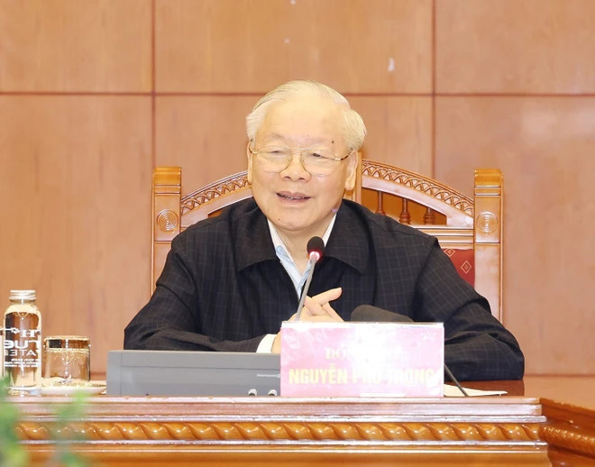 Tổng Bí thư Nguyễn Phú Trọng phát biểu kết luận phiên họp. (Ảnh: Trí Dũng/TTXVN) Tổng Bí thư Nguyễn Phú Trọng phát biểu kết luận phiên họp. (Ảnh: Trí Dũng/TTXVN)