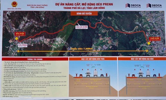 Dự án nâng cấp, mở rộng đèo Prenn có chiều dài khoảng 7,37 Km.