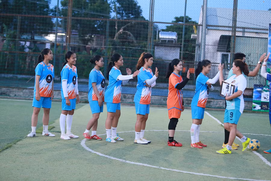 Đội bóng nữ Link Coffee tập hợp nhiều cầu thủ nữ có kỹ năng chơi bóng tốt tại Gia Lai. Ảnh: Hoàng Hiệp