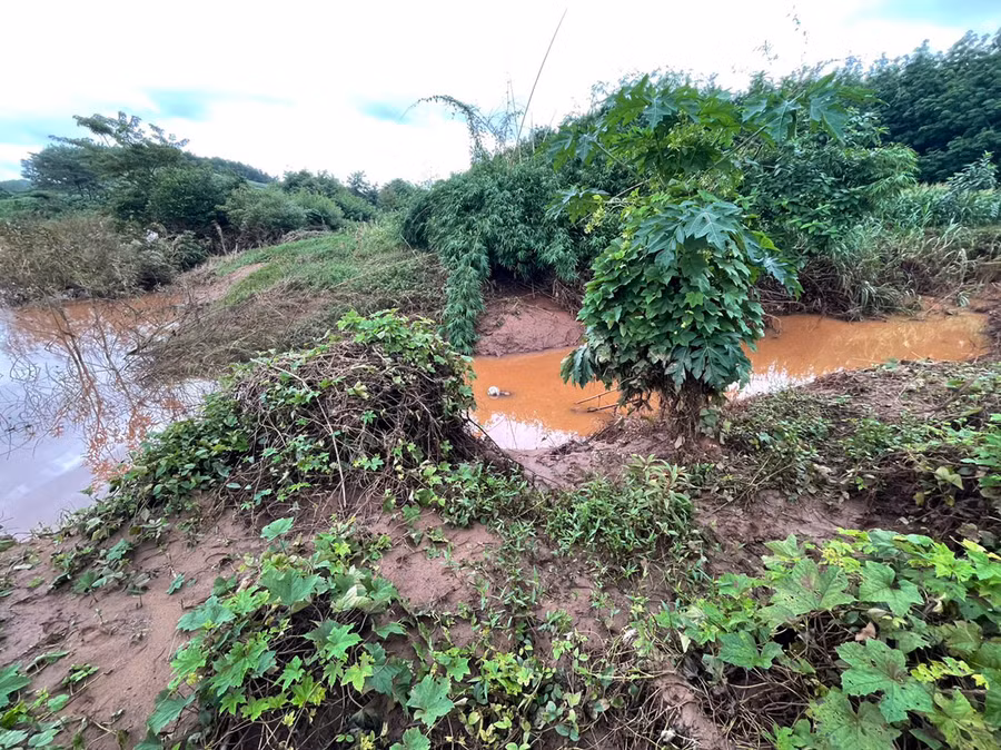 Khu vực phát hiện thi thể ông Ksor Uôi trên suối Đôi (thuộc thôn Cửa Khẩu, xã Ia Dom); cách nhà nạn nhân khoảng 20 km. Ảnh: Lê Văn Châu
