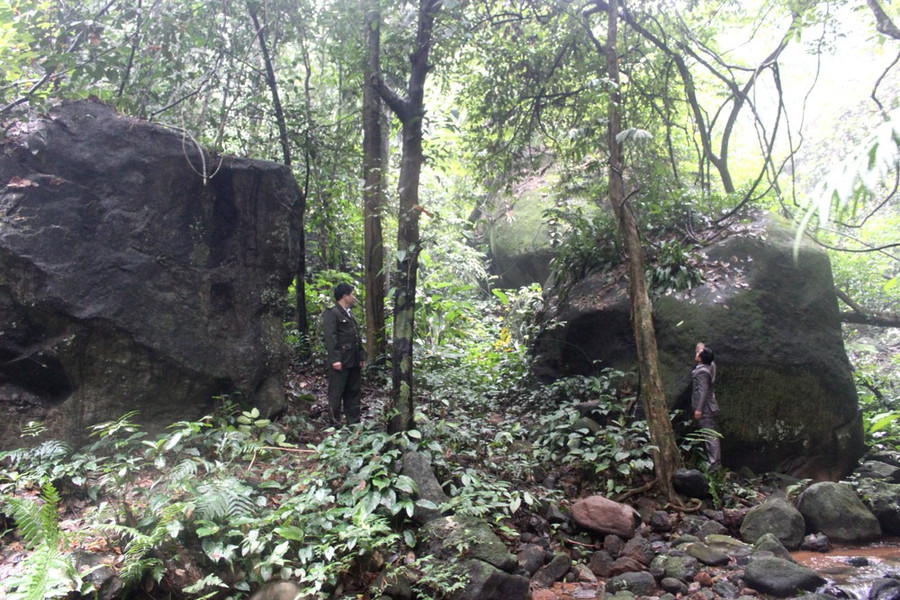 Nhiều khối đá khổng lồ trong vùng lõi Vườn Quốc gia Vũ Quang
