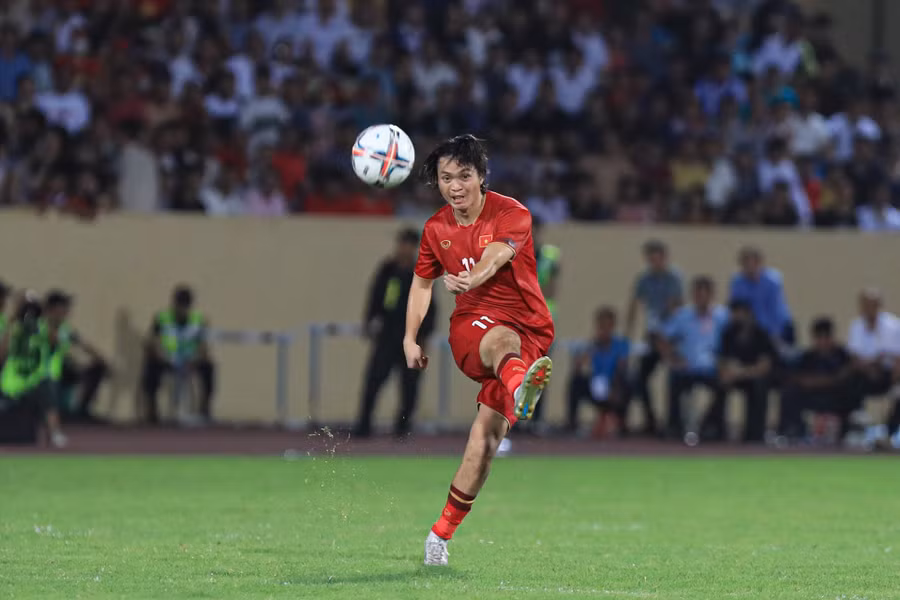 Tuấn Anh thể hiện phong độ ấn tượng trong trận đấu gặp Syria. Ảnh: Minh Dân