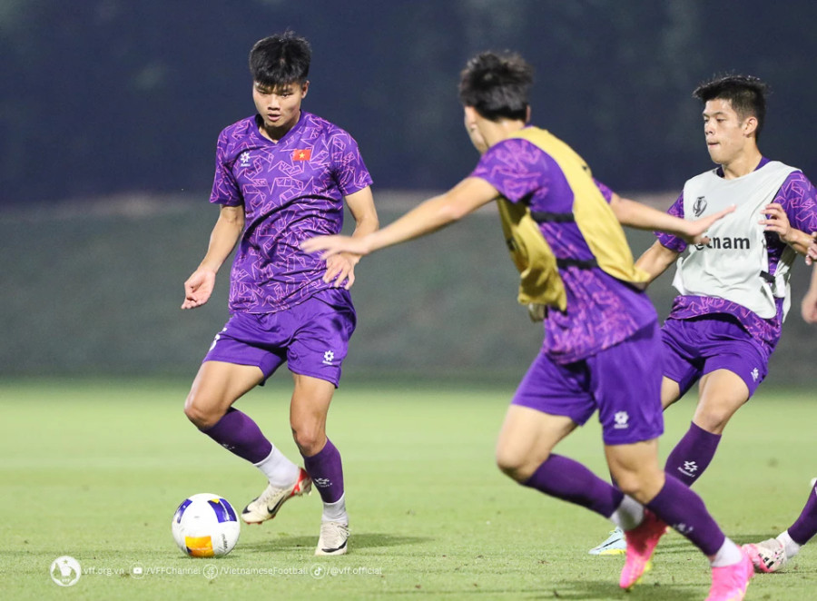 U.23 Việt Nam đã sớm giành vé vào vòng tứ kết, nên hoàn toàn có thể chủ động đưa ra những tính toán. Ảnh VFF U.23 Việt Nam đã sớm giành vé vào vòng tứ kết, nên hoàn toàn có thể chủ động đưa ra những tính toán. Ảnh VFF