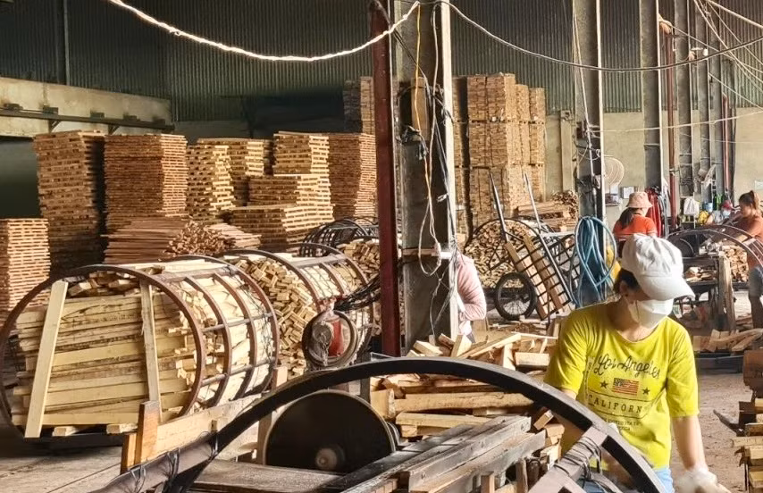 Doanh nghiệp sản xuất, chế biến gỗ trong Cụm công nghiệp tại Gia Lai. Ảnh Thanh Tuấn