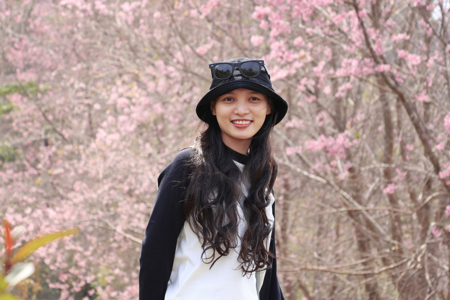 Những du khách đầu tiên check in rừng mai anh đào năm nay