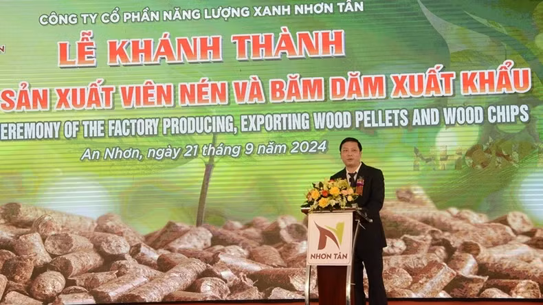 Ông Lê Hoài Ngọc, Chủ tịch Hội đồng quản trị Công ty Cổ phần Nhơn Tân Holdings phát biểu tại buổi lễ.