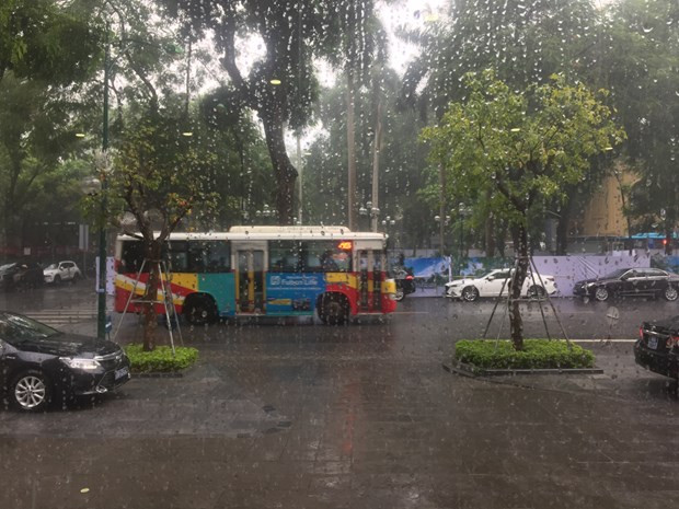 Dự báo ngày 21/8, Thủ đô Hà Nội nhiều mây, có mưa rào và dông rải rác. (Ảnh: Ngọc Duy/Vietnam+)