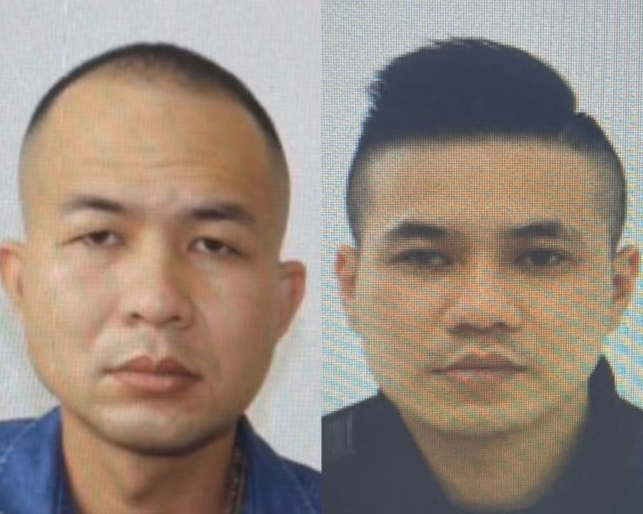 2 nghi phạm Đinh Xuân Sáng (bìa trái) và Nguyễn Xuân Đạt trong vụ án