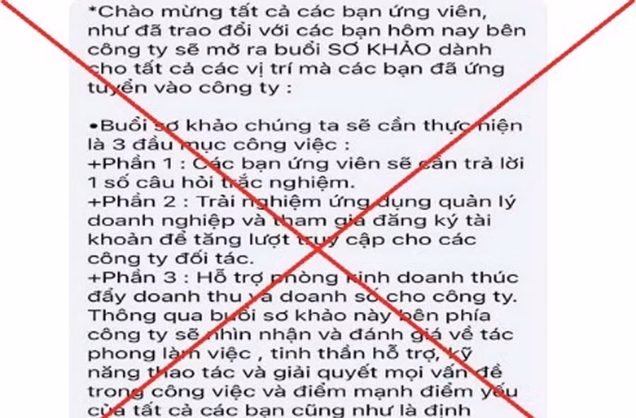 Những tin nhắn hướng dẫn làm nhiệm vụ có dấu hiệu lừa đảo. Ảnh CACC