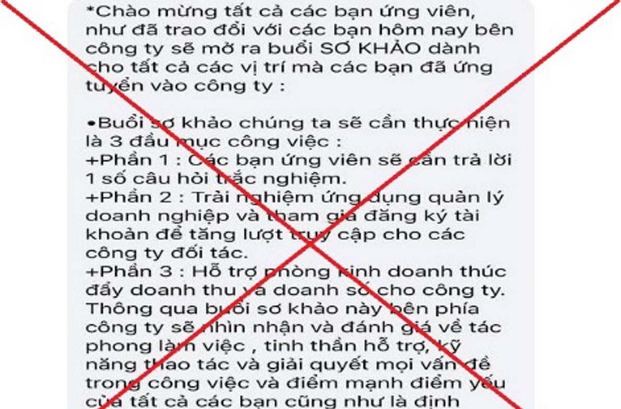 Những tin nhắn hướng dẫn làm nhiệm vụ có dấu hiệu lừa đảo. Ảnh CACC Những tin nhắn hướng dẫn làm nhiệm vụ có dấu hiệu lừa đảo. Ảnh CACC