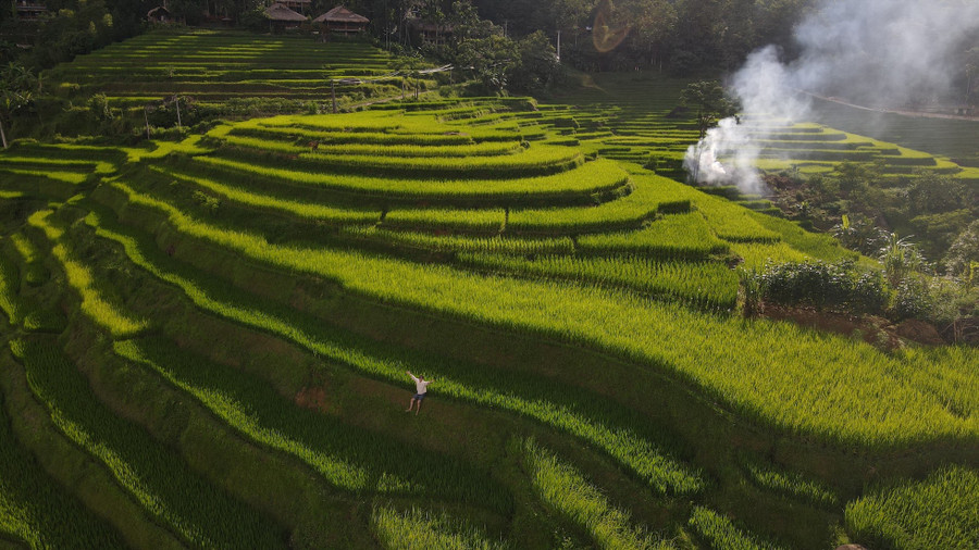 Tỉnh giấc giữa thung lũng xanh mượt, du khách có thể hít hà không khí mát lành buổi sáng, xen lẫn trong gió là hương lúa chín từ những thửa ruộng bậc thang. Ảnh: Pù Luông Retreat Tỉnh giấc giữa thung lũng xanh mượt, du khách có thể hít hà không khí mát lành buổi sáng, xen lẫn trong gió là hương lúa chín từ những thửa ruộng bậc thang. Ảnh: Pù Luông Retreat