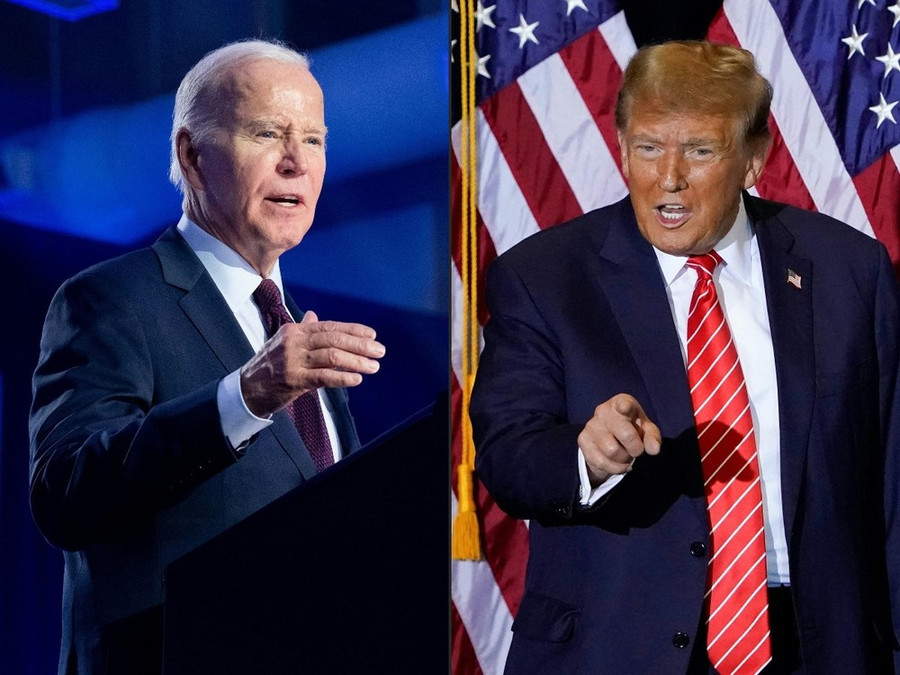 Tổng thống Mỹ Joe Biden (trái) và cựu Tổng thống Donald Trump. (Ảnh: AFP/TTXVN) Tổng thống Mỹ Joe Biden (trái) và cựu Tổng thống Donald Trump. (Ảnh: AFP/TTXVN)