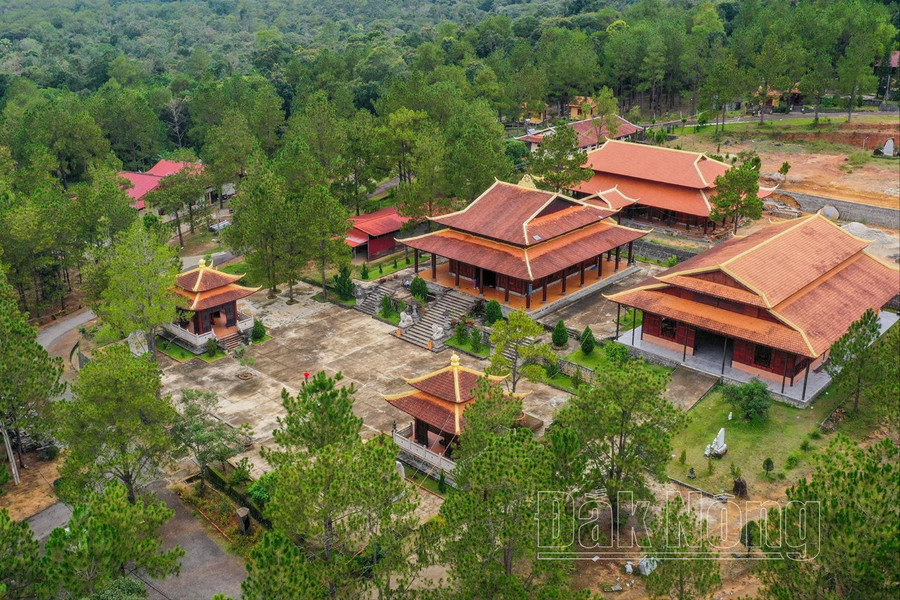 Thiền viện Trúc Lâm Đạo Nguyên, huyện Đắk Song nhìn từ trên cao. (Ảnh: Đinh Thanh Hải)