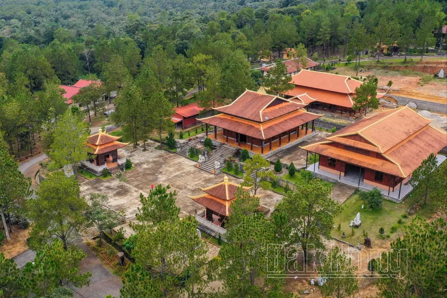 Thiền viện Trúc Lâm Đạo Nguyên, huyện Đắk Song nhìn từ trên cao. (Ảnh: Đinh Thanh Hải)