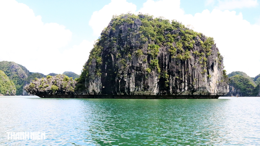 Ngắm vẻ đẹp quần đảo Cát Bà vừa trở thành Di sản thiên nhiên thế giới - Ảnh 10. Hòn con Rùa trên vịnh Lan Hạ được mệnh danh là "cụ rùa hóa thạch lớn nhất Việt Nam". Ảnh: GIANG LINH