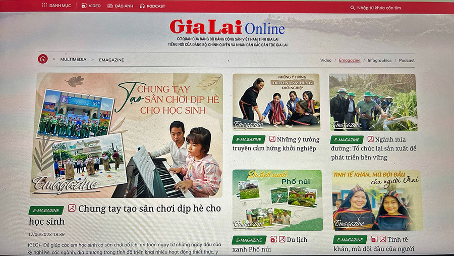 Nhiều sản phẩm được trình bày dưới hình thức emazine (đa phương tiện) của Báo Gia Lai mang đến trải nghiệm mới cho bạn đọc. Ảnh: Minh Châu