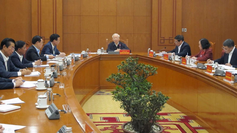 Tổng Bí thư Nguyễn Phú Trọng phát biểu tại phiên họp.