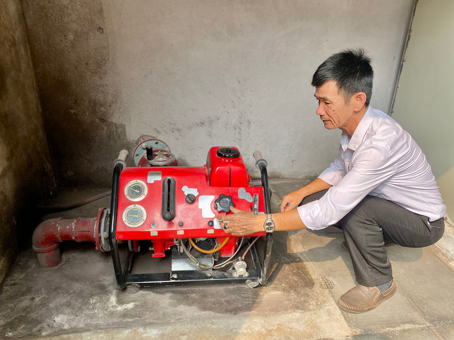 "Bất cứ doanh nghiệp nào cũng phải trang bị hệ thống máy bơm nước chữa cháy luôn hoạt động ổn định để sử dụng được ngay khi có sự cố. Ảnh: Hà Duy "Bất cứ doanh nghiệp nào cũng phải trang bị hệ thống máy bơm nước chữa cháy luôn hoạt động ổn định để sử dụng được ngay khi có sự cố. Ảnh: Hà Duy