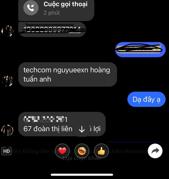 Đối tượng đưa số tài khoản để sinh viên chuyển tiền cọc giữ chỗ Đối tượng đưa số tài khoản để sinh viên chuyển tiền cọc giữ chỗ